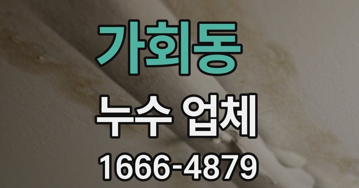 가회동 누수 업체