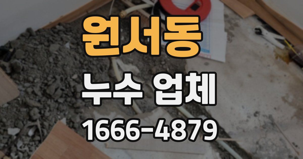 원서동 누수 업체