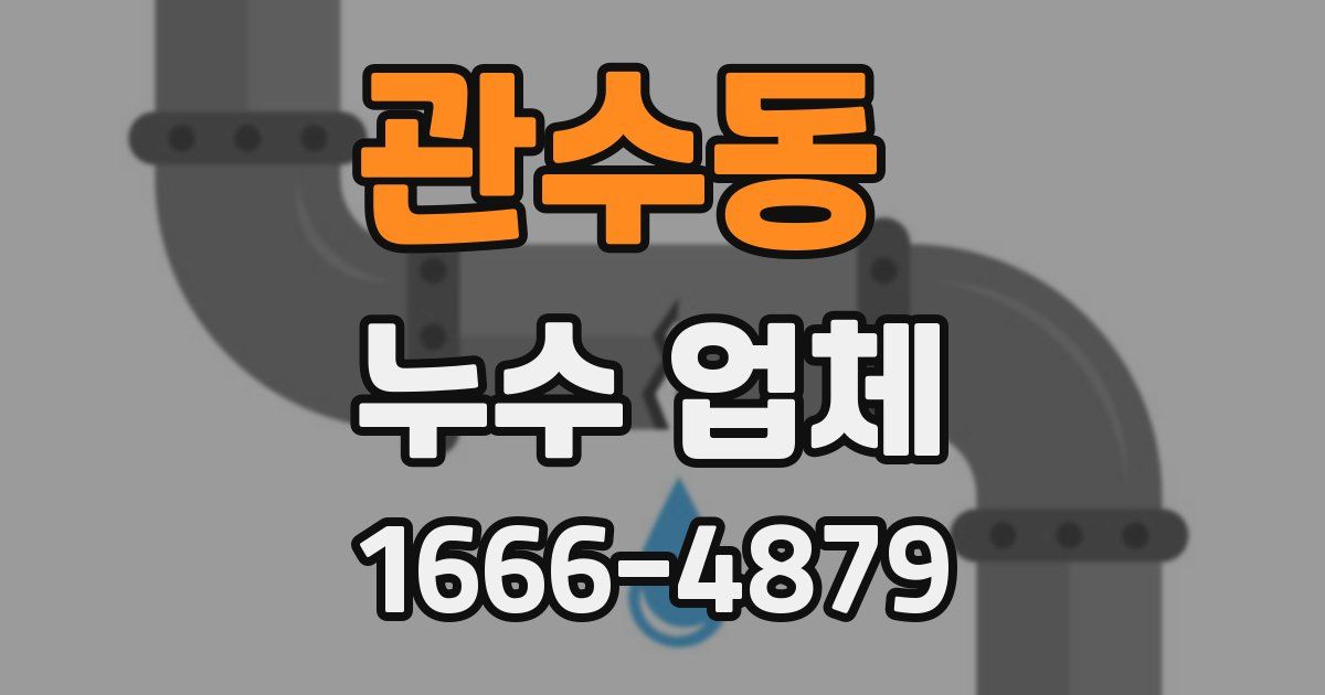관수동 누수 업체