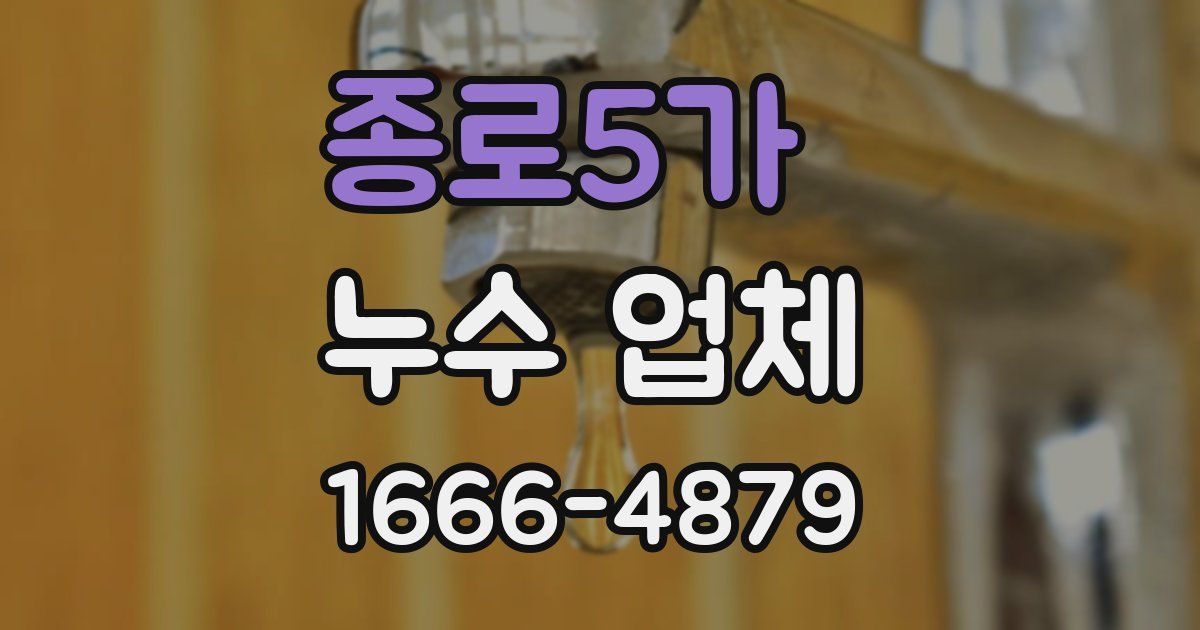 종로5가 누수 업체