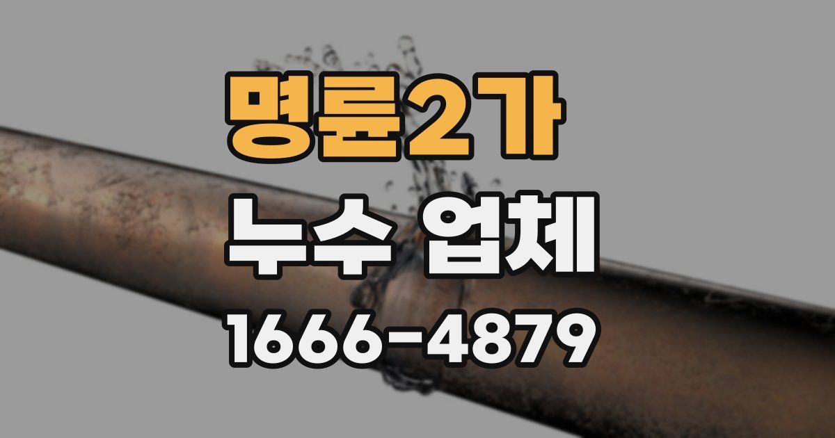 명륜2가 누수 업체