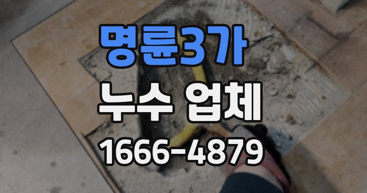 명륜3가 누수 업체