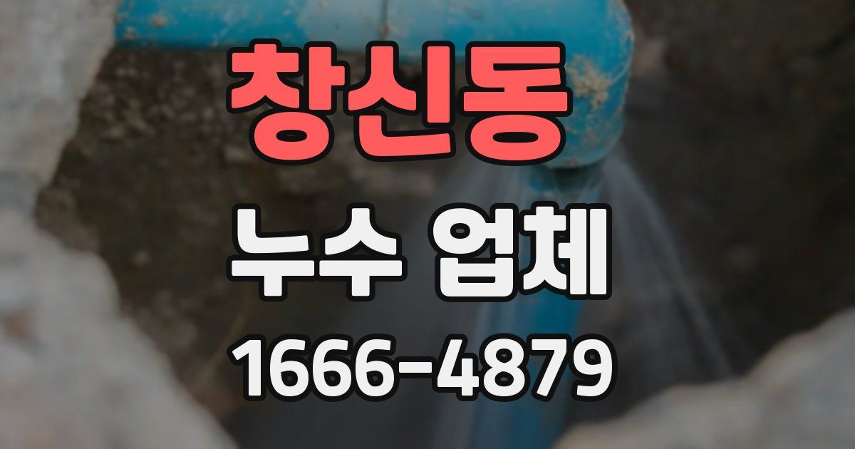 창신동 누수 업체