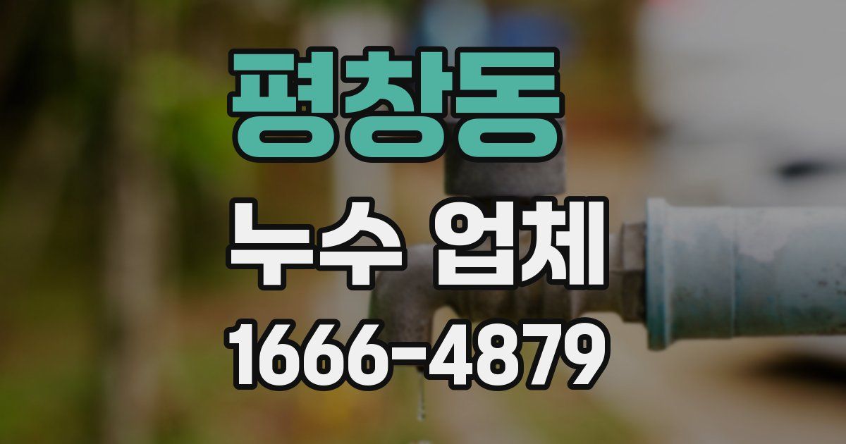 평창동 누수 업체