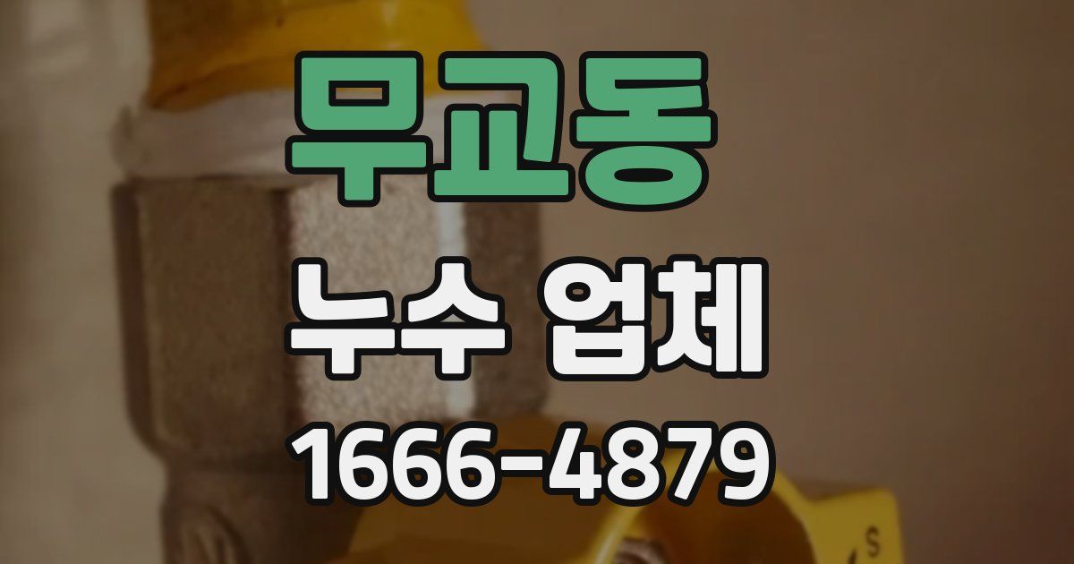 무교동 누수 업체