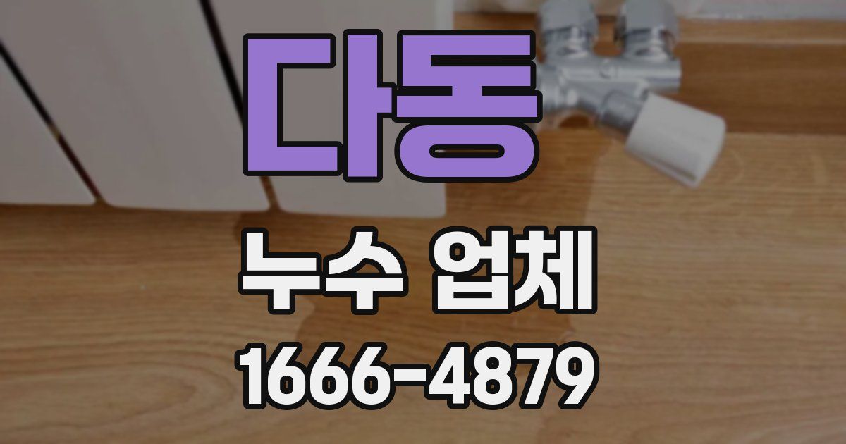 다동 누수 업체
