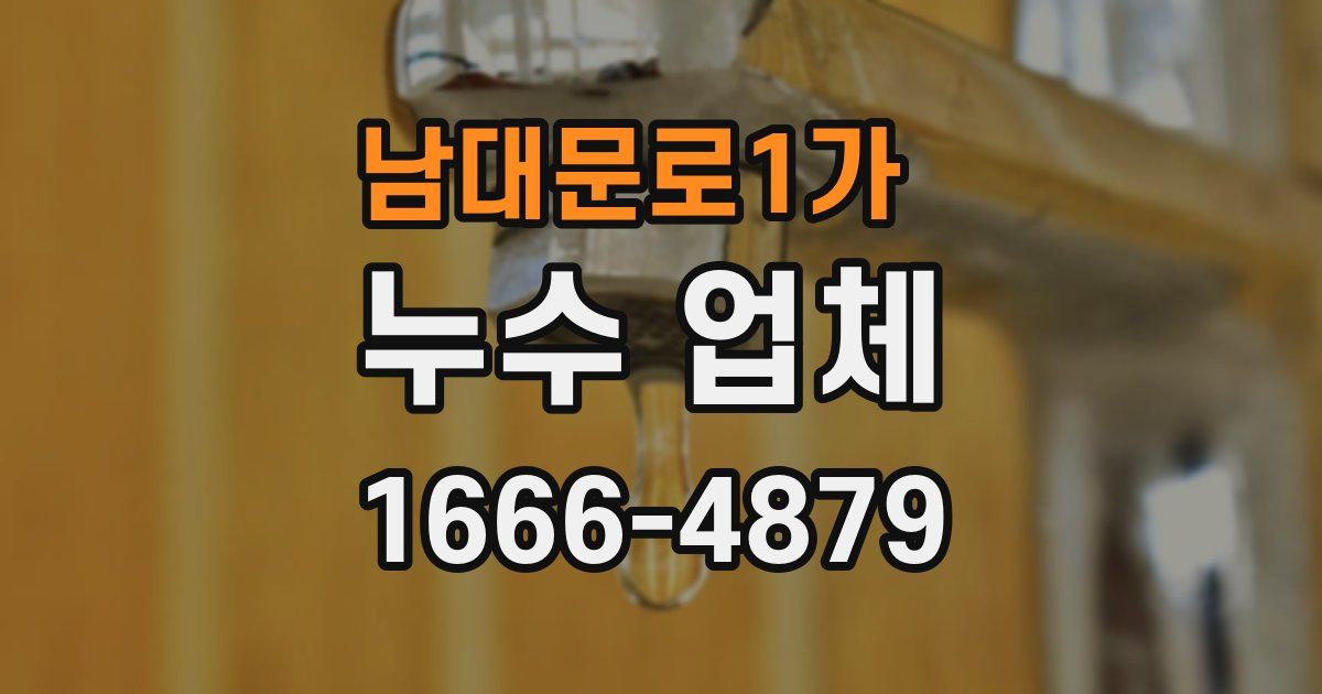 남대문로1가 누수 업체
