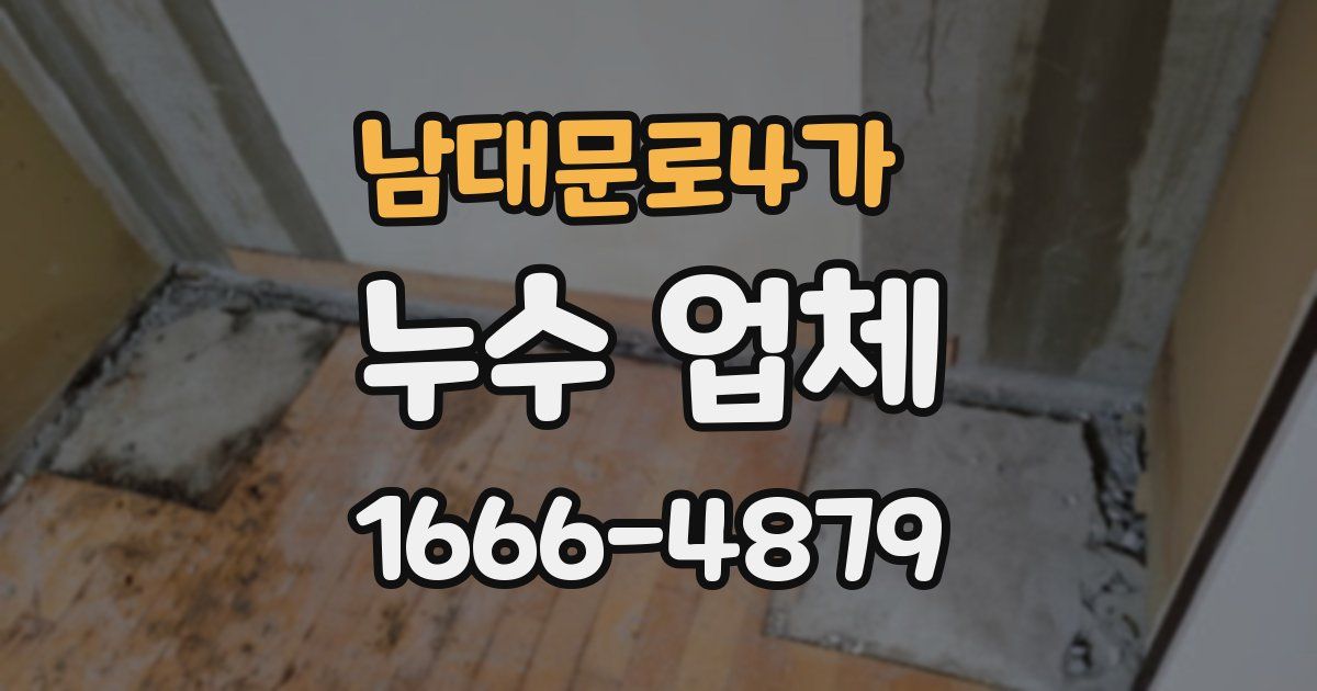 남대문로4가 누수 업체