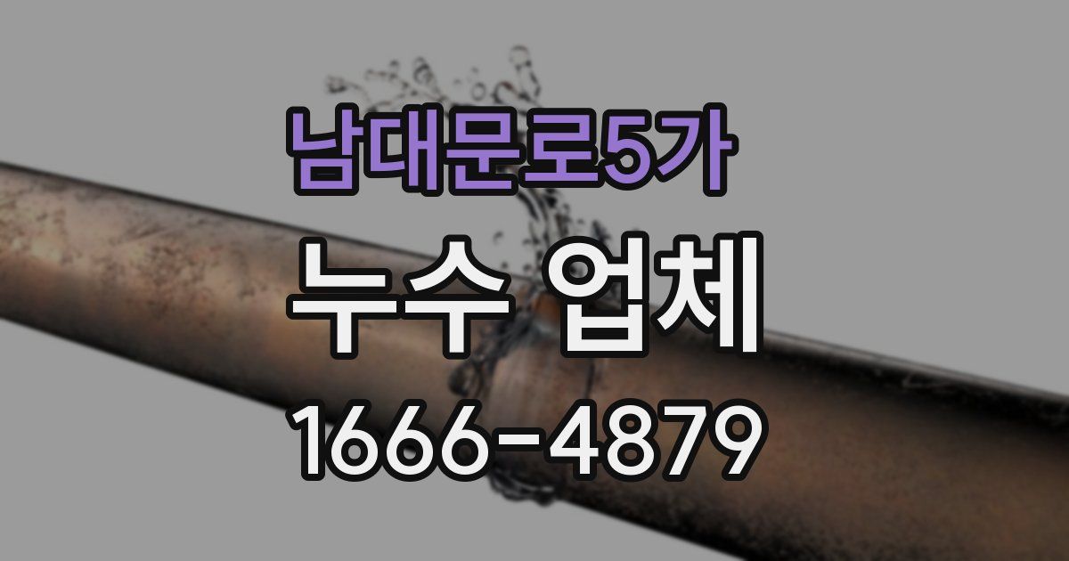 남대문로5가 누수 업체