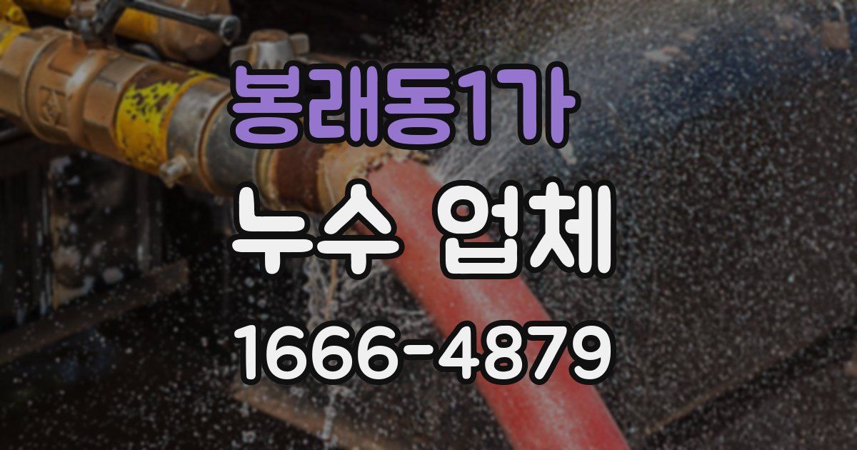 봉래동1가 누수 업체