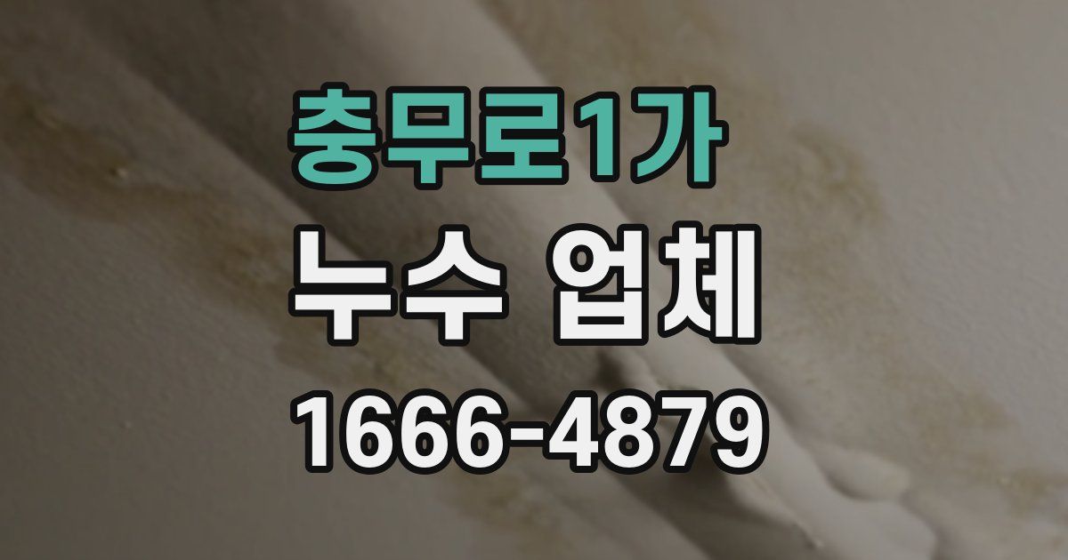 충무로1가 누수 업체