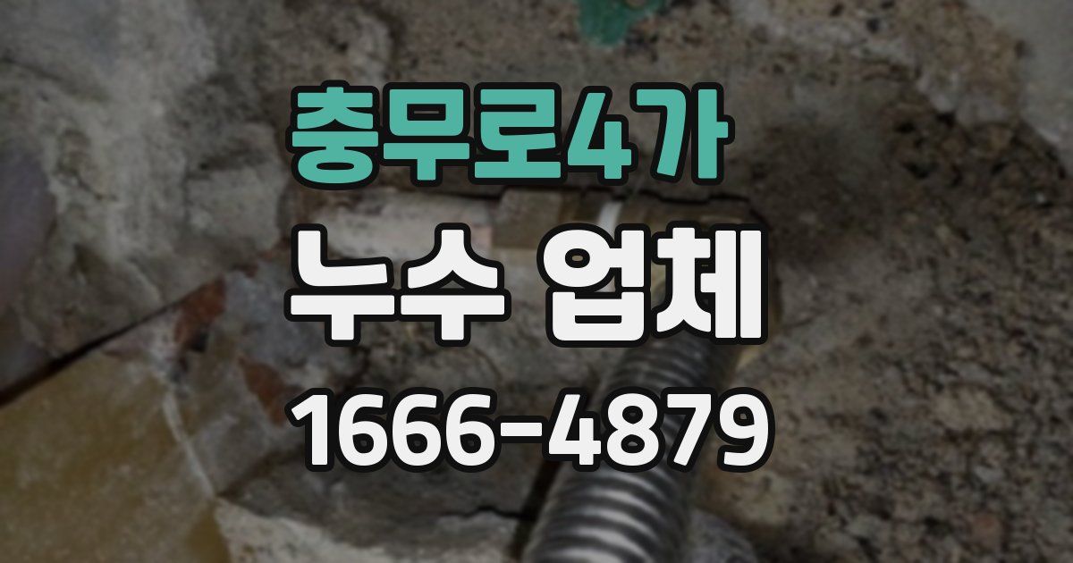 충무로4가 누수 업체