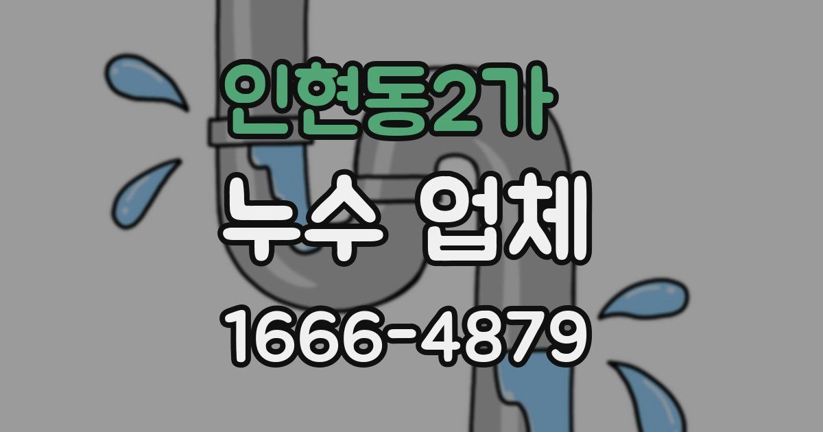 인현동2가 누수 업체