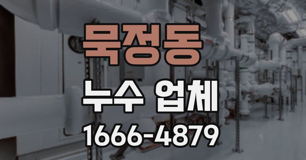 묵정동 누수 업체