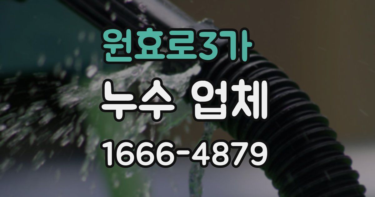 원효로3가 누수 업체