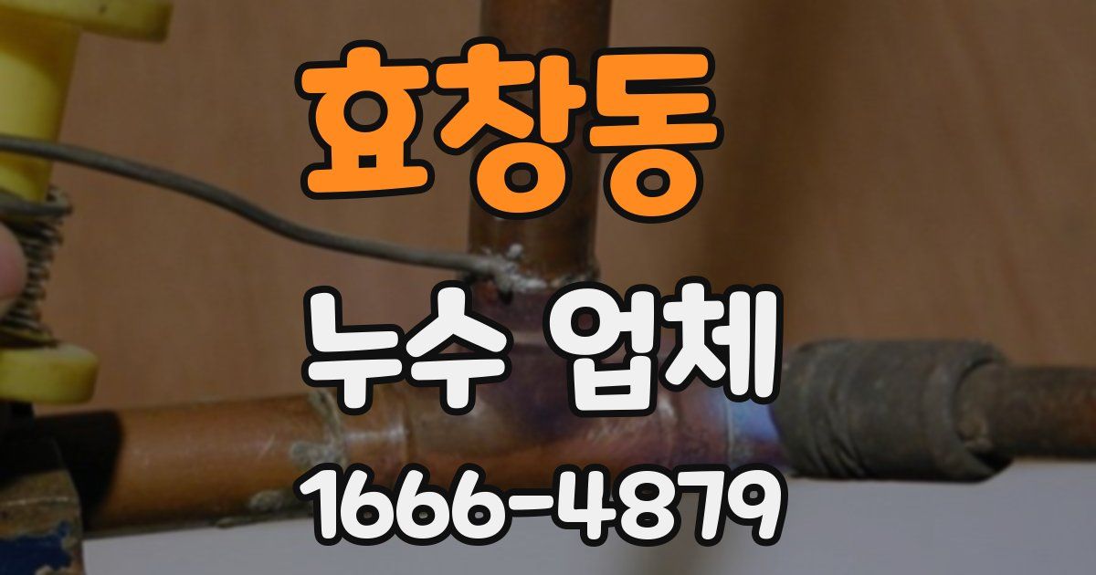효창동 누수 업체
