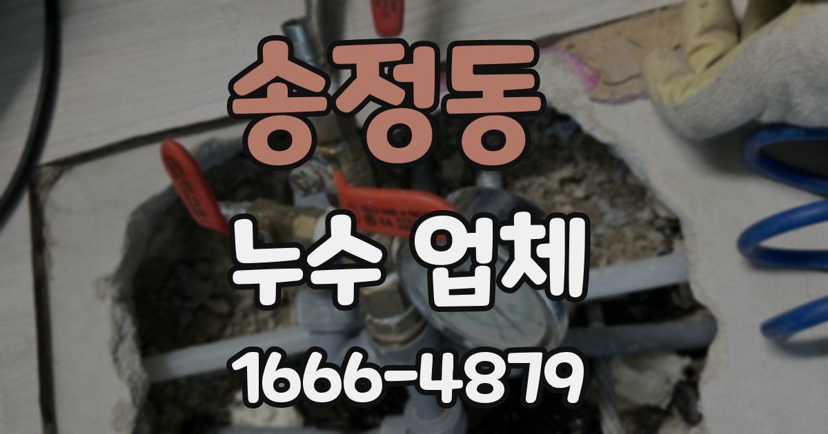 송정동 누수 업체