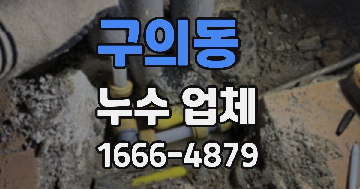 구의동 누수 업체
