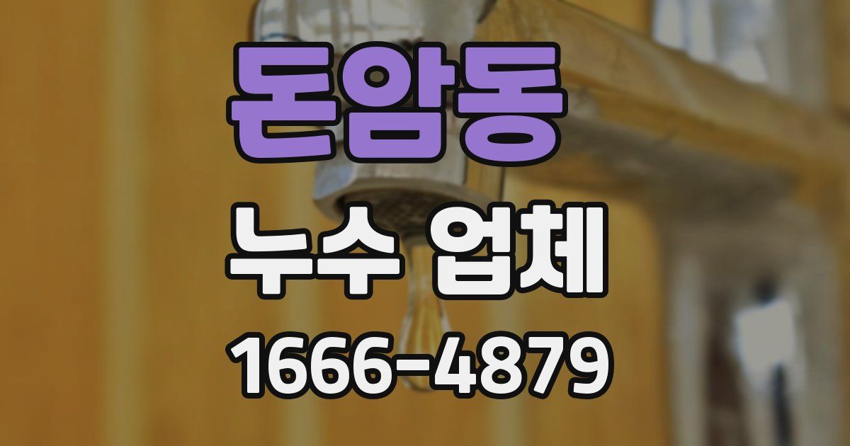 돈암동 누수 업체