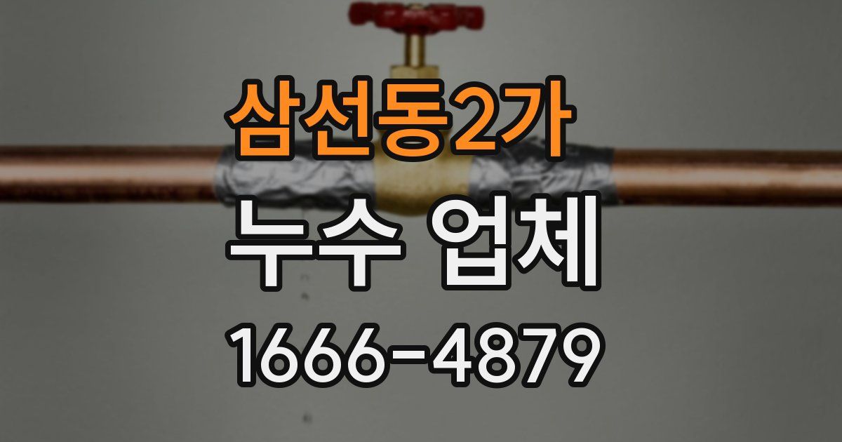 삼선동2가 누수 업체