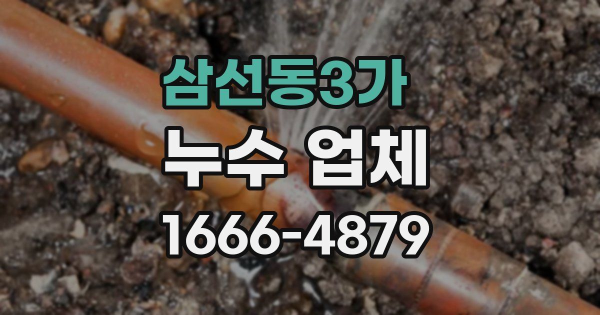 삼선동3가 누수 업체