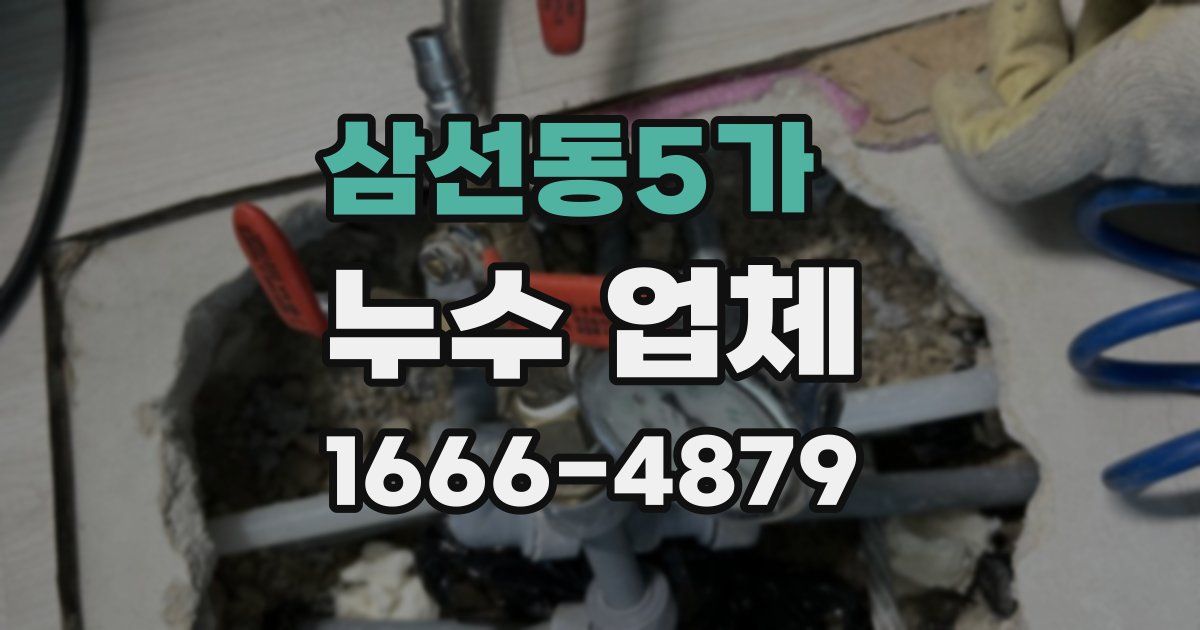 삼선동5가 누수 업체