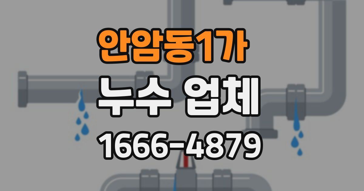 안암동1가 누수 업체