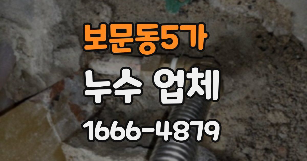 보문동5가 누수 업체