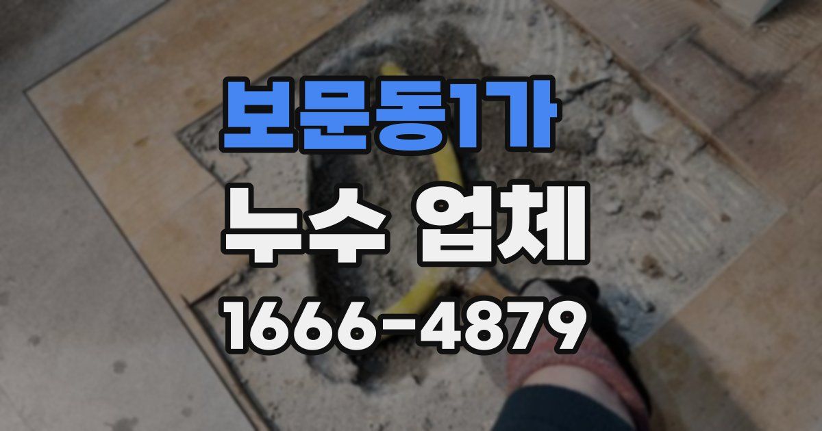 보문동1가 누수 업체