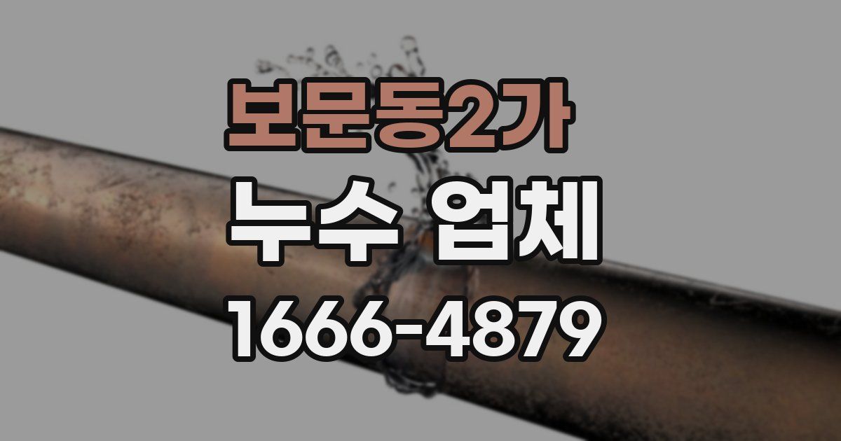 보문동2가 누수 업체