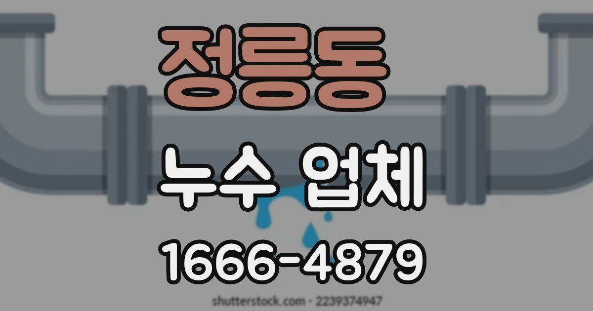 정릉동 누수 업체