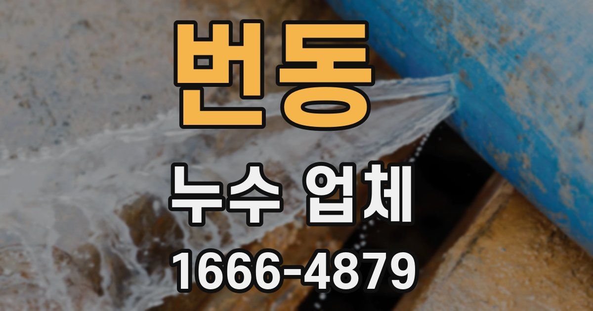 번동 누수 업체