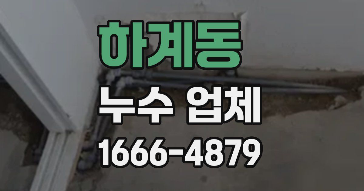 하계동 누수 업체