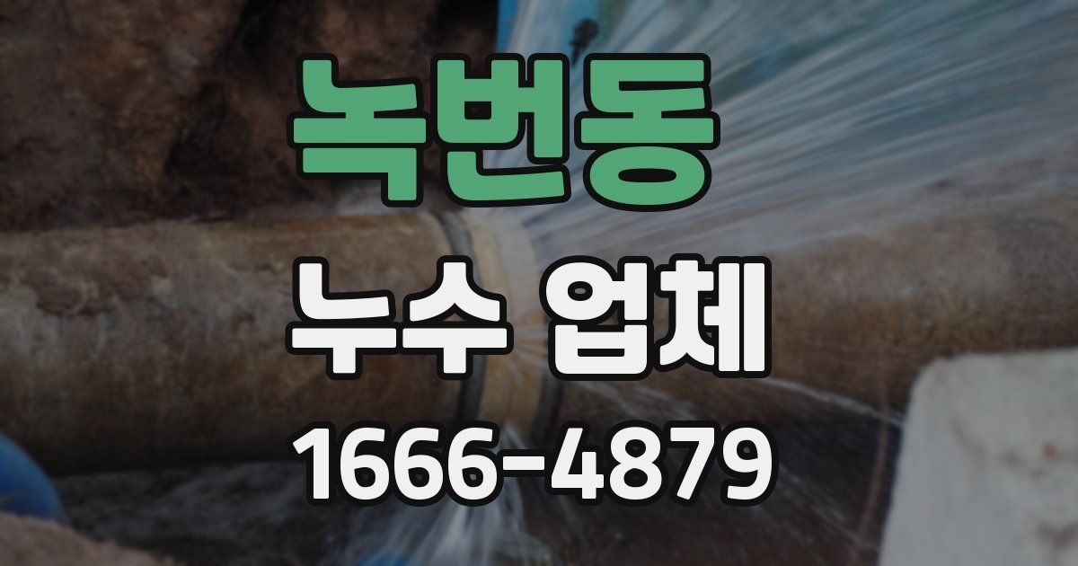 녹번동 누수 업체