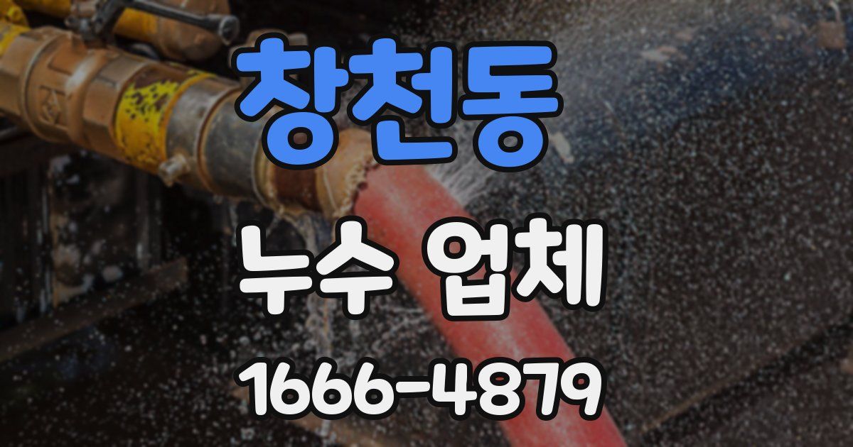 창천동 누수 업체
