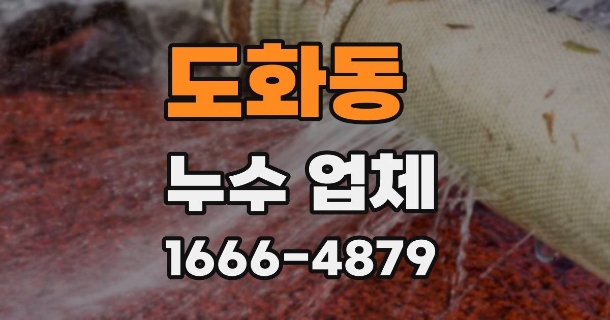 도화동 누수 업체