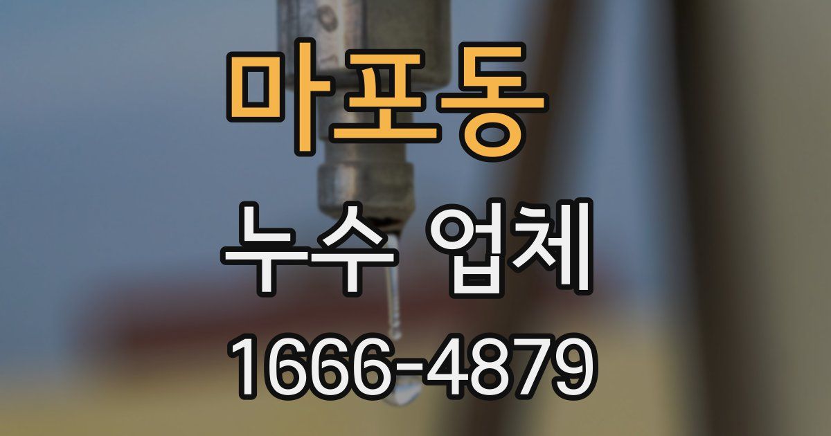 마포동 누수 업체