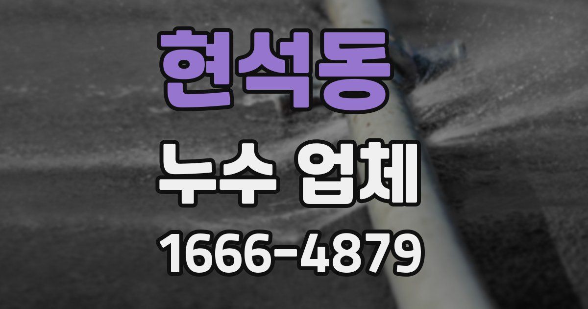 현석동 누수 업체