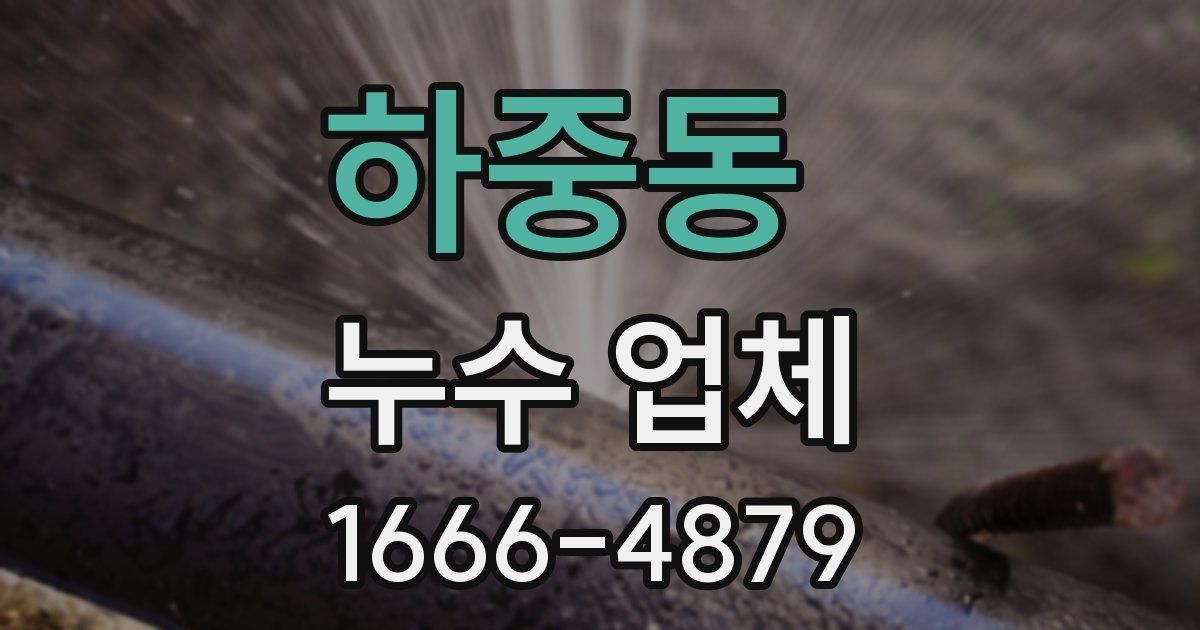 하중동 누수 업체