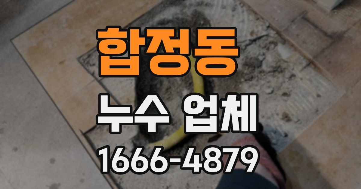 합정동 누수 업체