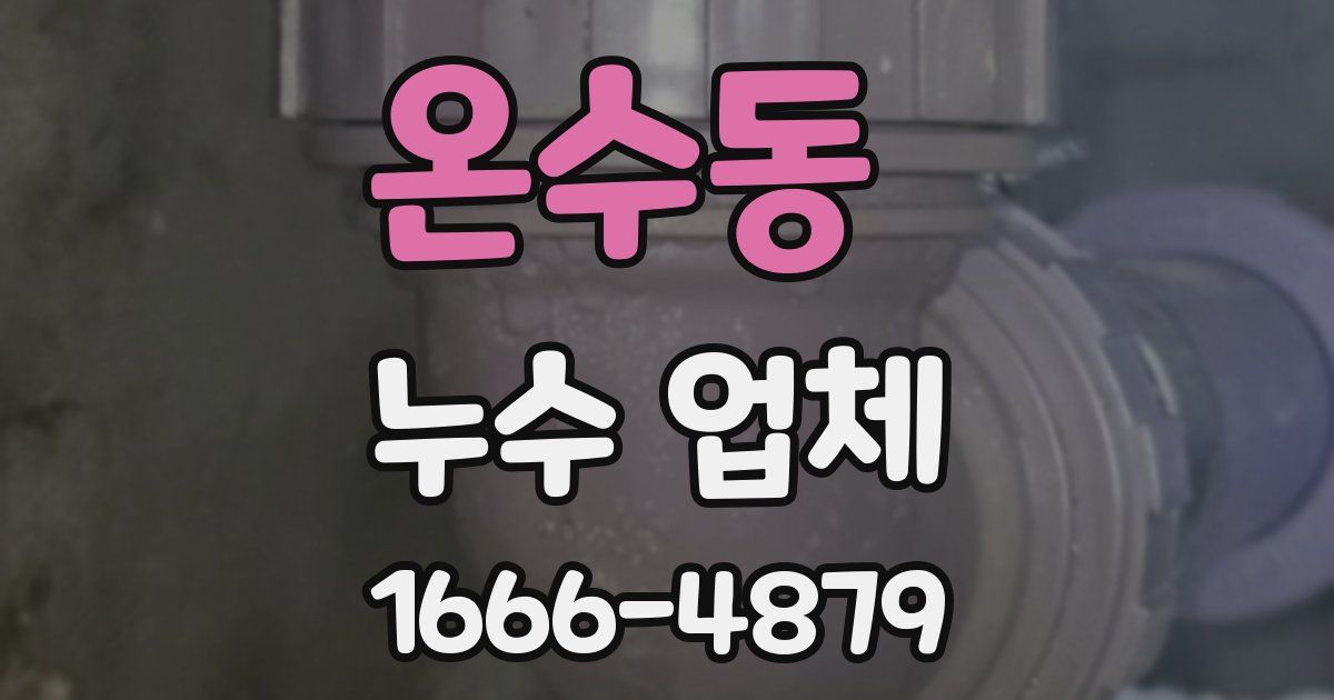 온수동 누수 업체