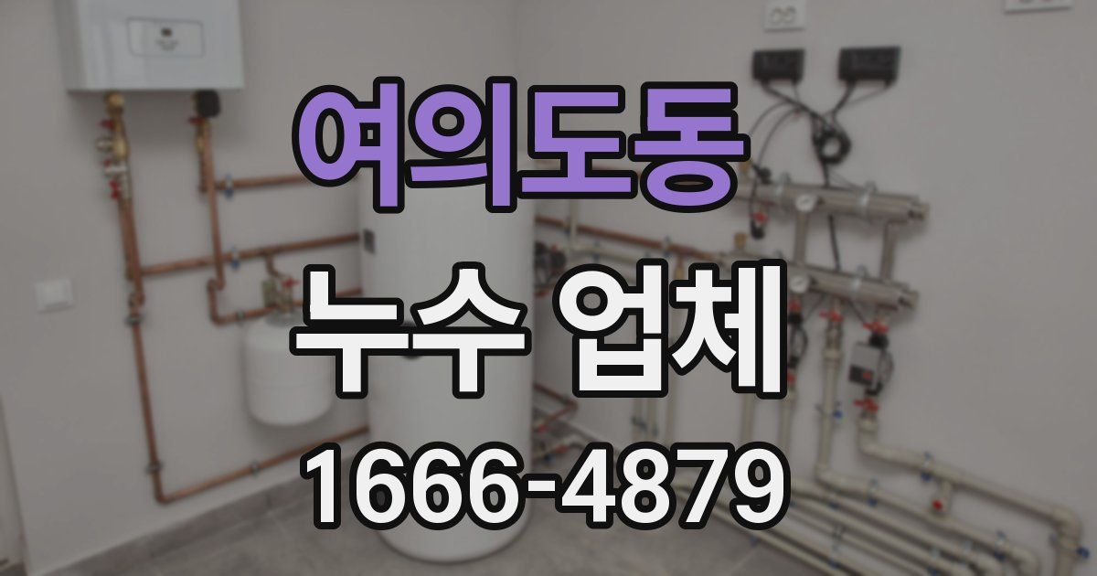 여의도동 누수 업체