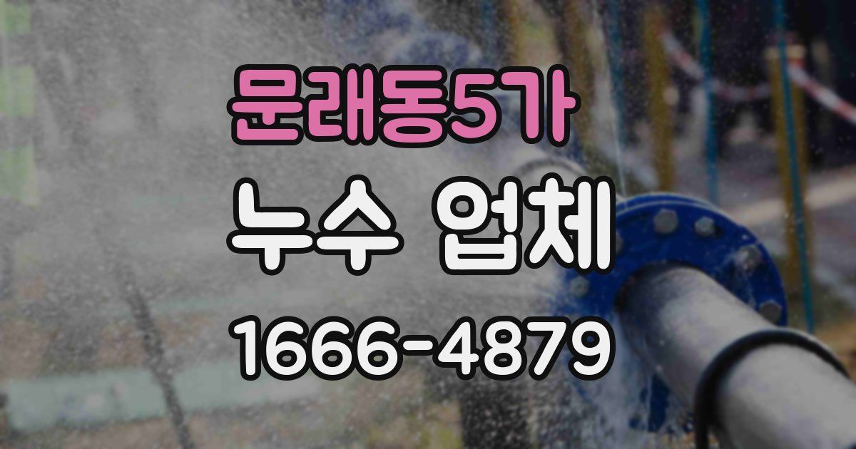 문래동5가 누수 업체
