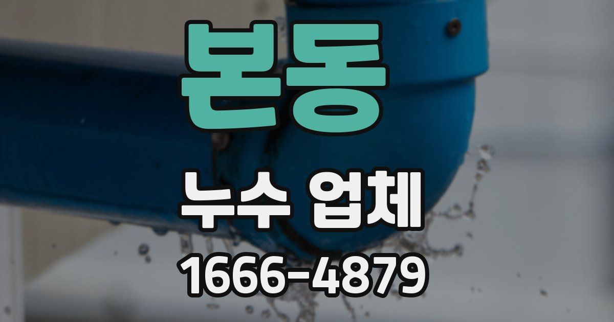 본동 누수 업체