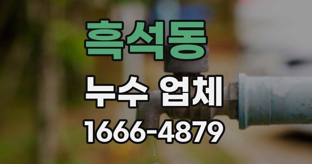 흑석동 누수 업체
