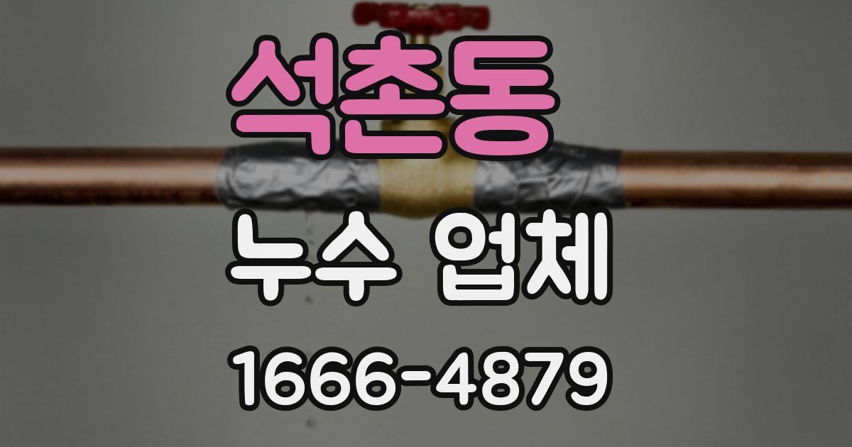석촌동 누수 업체