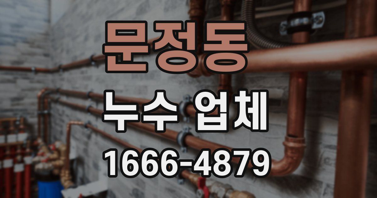 문정동 누수 업체
