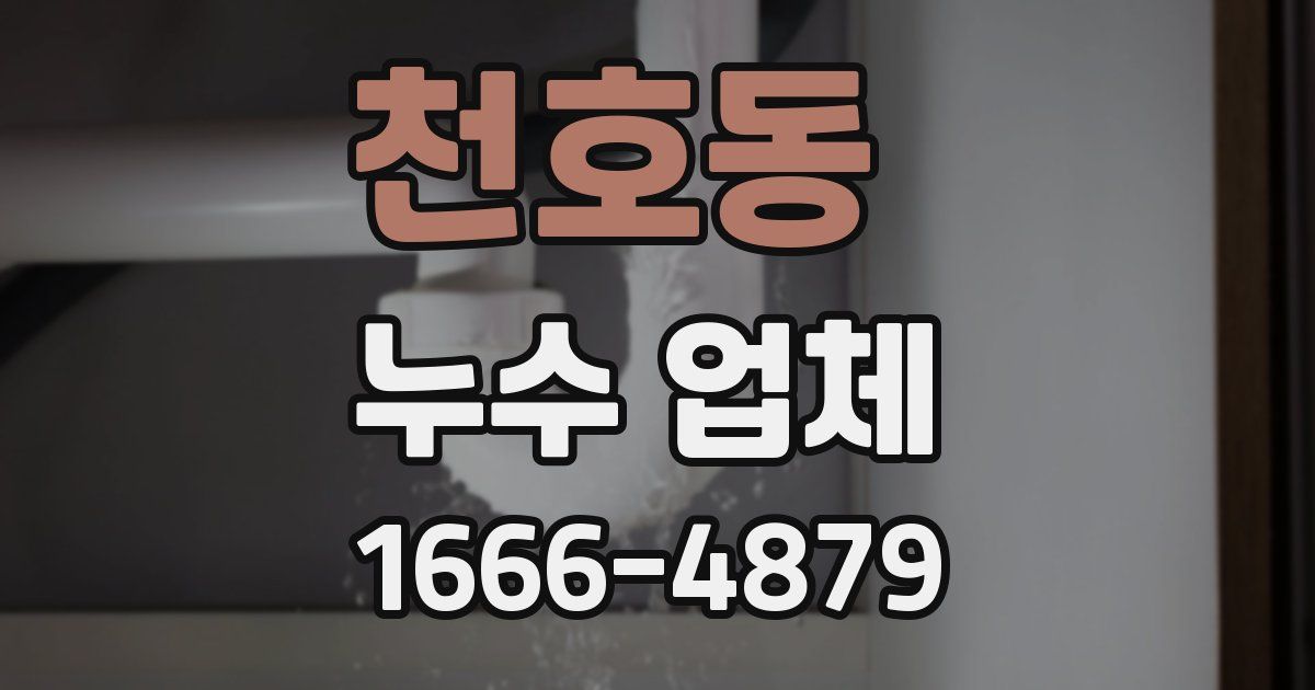 천호동 누수 업체