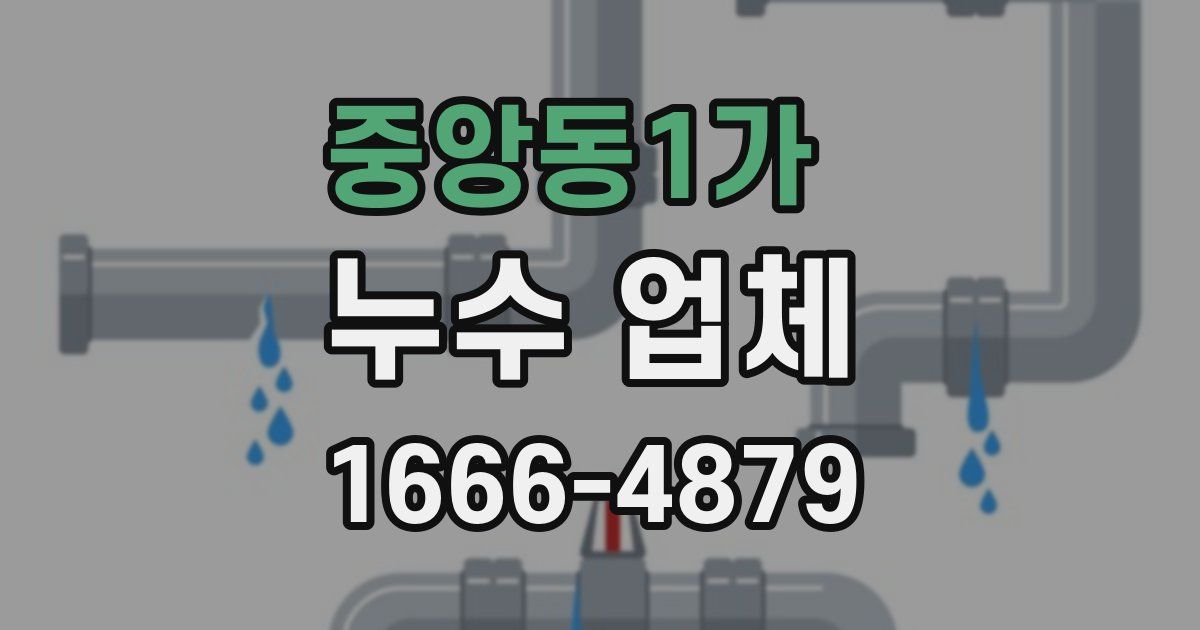 중앙동1가 누수 업체