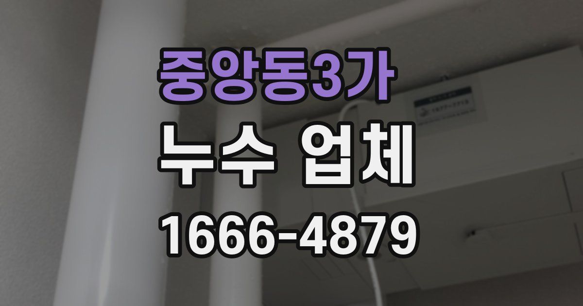 중앙동3가 누수 업체
